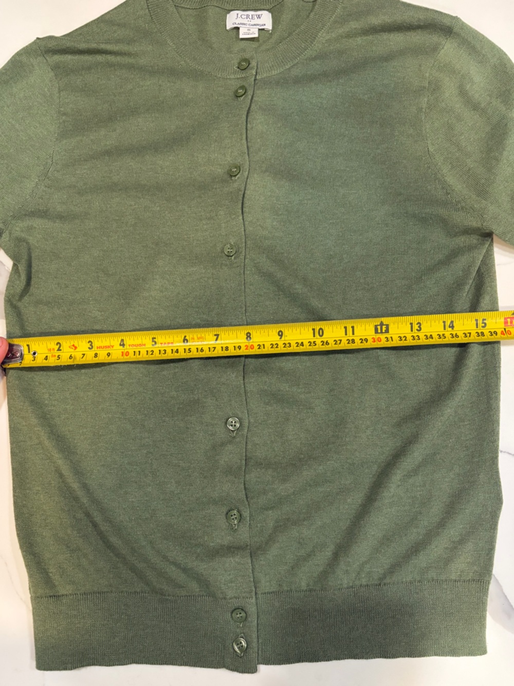 J. Crew classic cardigan Olive- Lightweight Knit - Picture 8 of 8